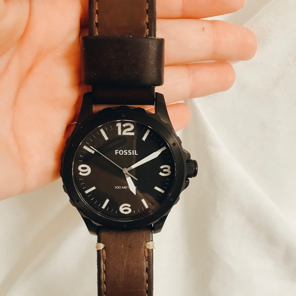 Fossil Other - Fossil Oversized Leather Watch